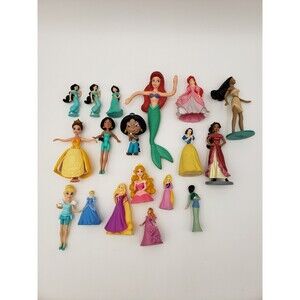 Lot Of 18 Disney Princess Figurines Different Styles Some Vintage Ariel Aurora